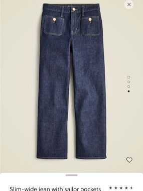 J.Crew Slim-Wide Sailor Pocket Jeans Dark Wash | 32P Petite